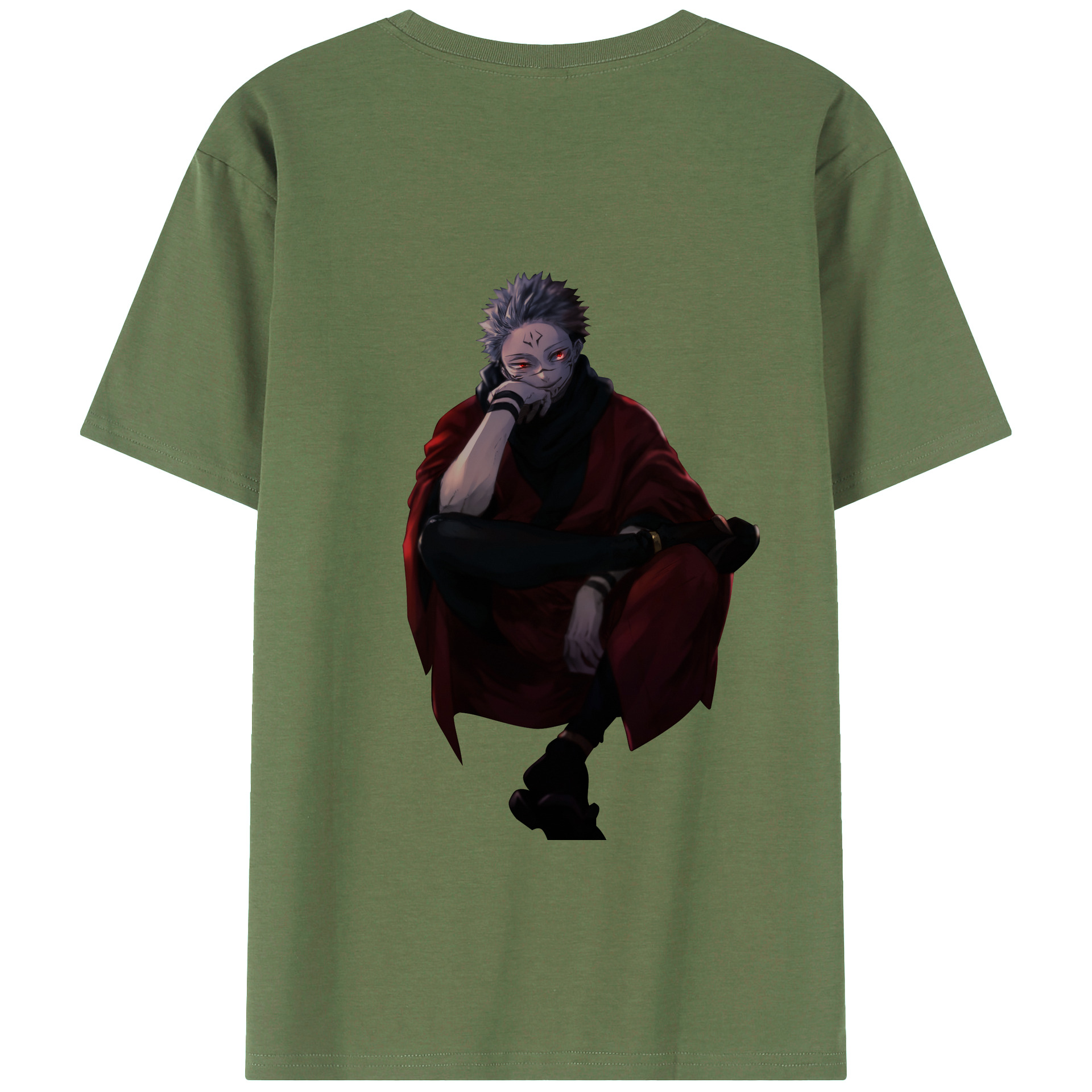 （画像用） 呪術廻戦 Jujutsu Kaisen 綿100％ メンズ半袖Tシャツ（バックプリント） 通気性